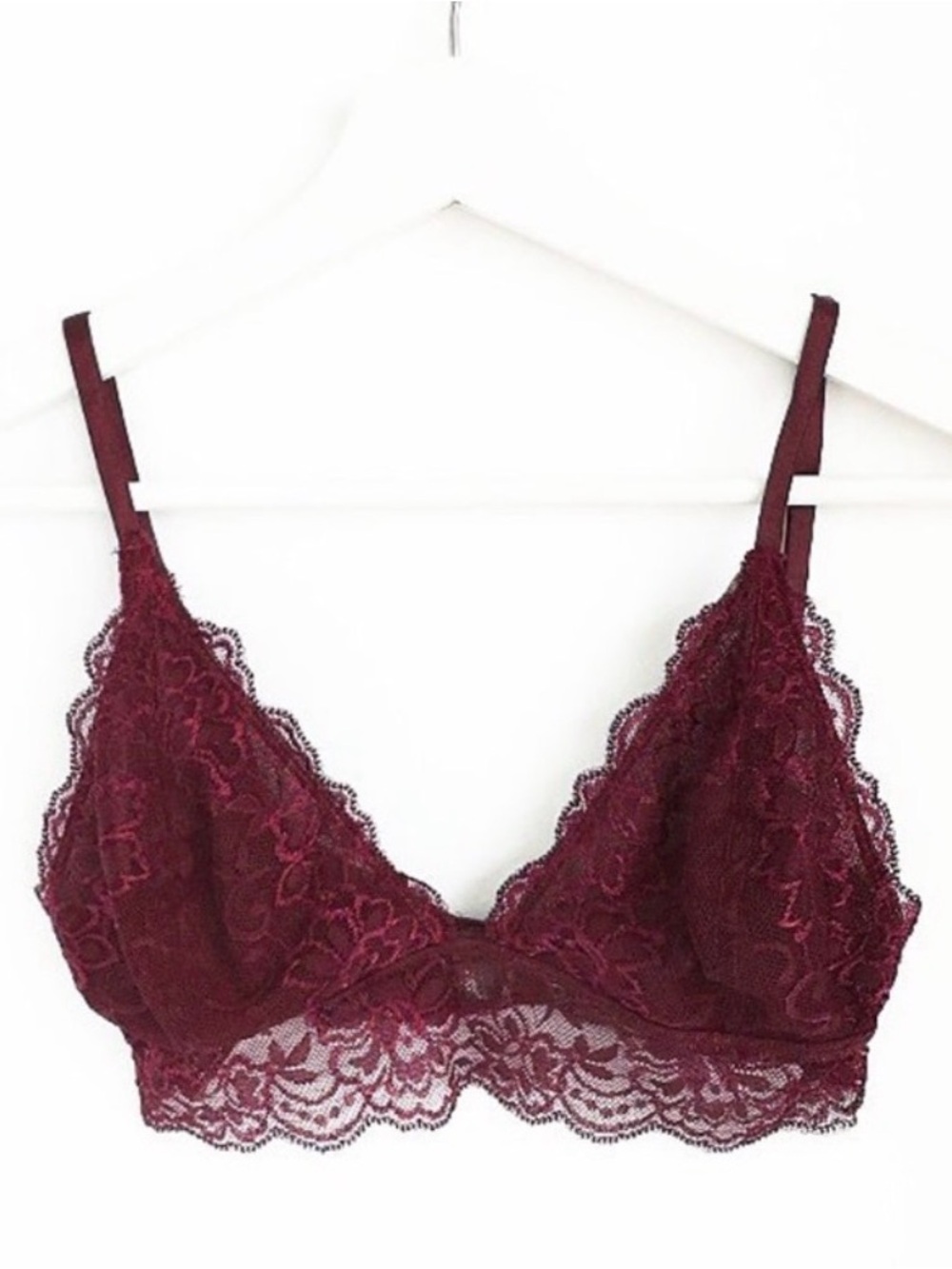 Anemone Burgundy Lace Bralette NEW